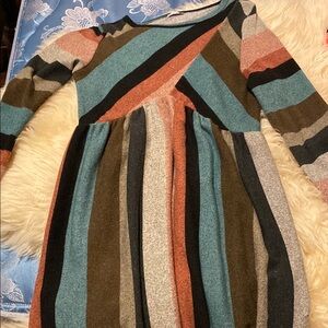 Striped Multicolor womens knit Dress